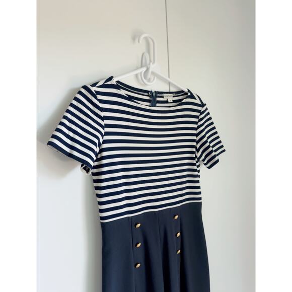 Vintage 90s Sailor Style Jumpsuit Navy White Nautical Wide Leg Size Sm/4 - Picture 6 of 8